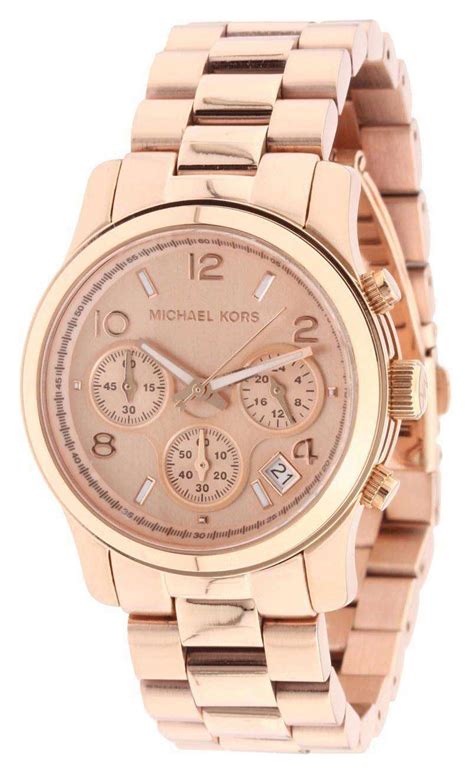 michael kors runway rose gold watch